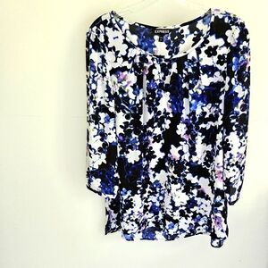 Express blouse floral long sleeve